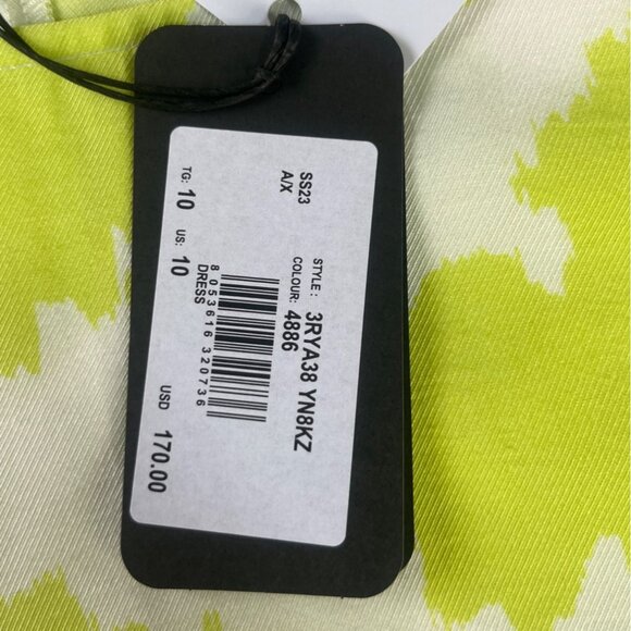 Armani Exchange Beach Party Dress Size 10 Green White New Ethical Fashion - Picture 10 of 14